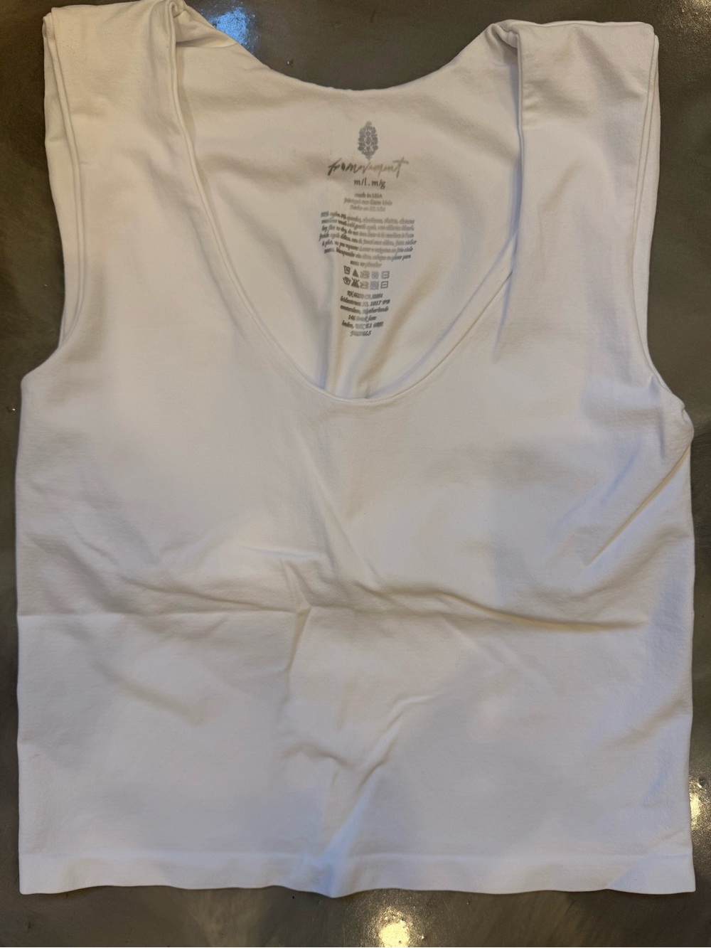 FP Movement by Free People White Scoop Neck Tank NWOT. Size M/L